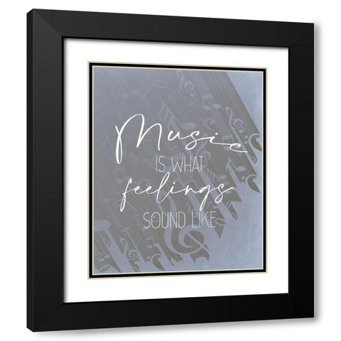 Music Feelings Black Modern Wood Framed Art Print with Double Matting by Allen, Kimberly