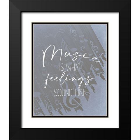 Music Feelings Black Modern Wood Framed Art Print with Double Matting by Allen, Kimberly