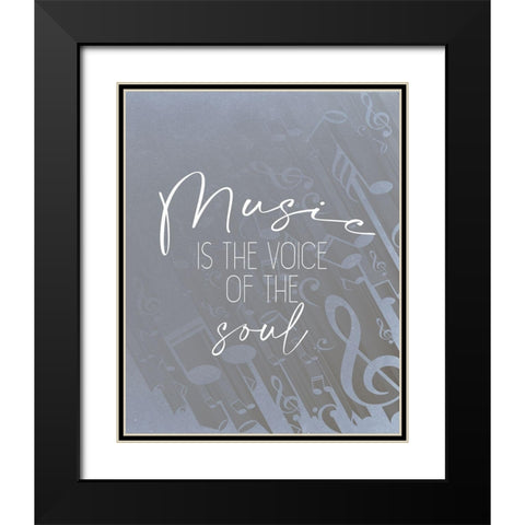 Music Soul Black Modern Wood Framed Art Print with Double Matting by Allen, Kimberly