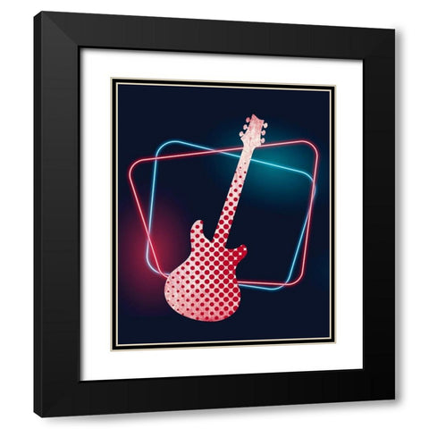 Neon Music 1 Black Modern Wood Framed Art Print with Double Matting by Allen, Kimberly