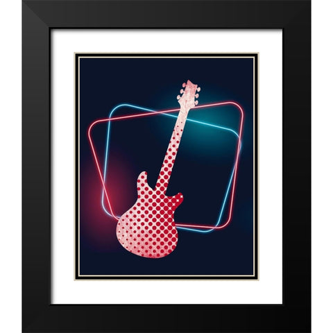 Neon Music 1 Black Modern Wood Framed Art Print with Double Matting by Allen, Kimberly