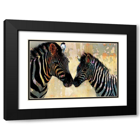 Zebra Love Black Modern Wood Framed Art Print with Double Matting by Allen, Kimberly