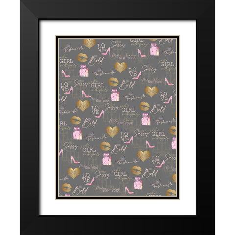Fashionista Bedding Black Modern Wood Framed Art Print with Double Matting by Allen, Kimberly