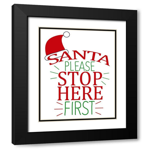 Santa Please Black Modern Wood Framed Art Print with Double Matting by Allen, Kimberly