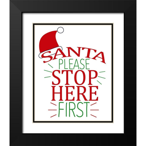 Santa Please Black Modern Wood Framed Art Print with Double Matting by Allen, Kimberly
