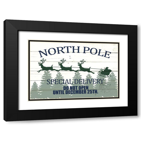 North Pole Special Delivery Black Modern Wood Framed Art Print with Double Matting by Allen, Kimberly