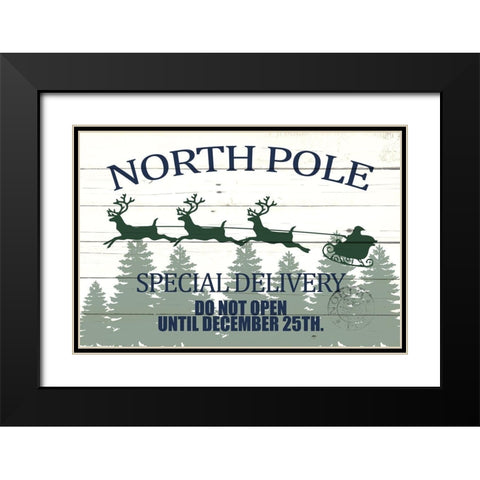 North Pole Special Delivery Black Modern Wood Framed Art Print with Double Matting by Allen, Kimberly