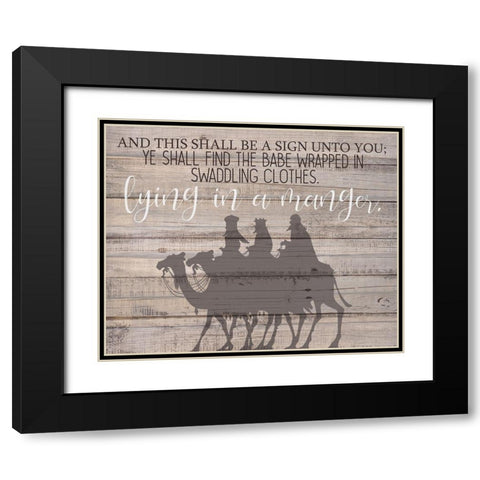 Lying in a Manger Black Modern Wood Framed Art Print with Double Matting by Allen, Kimberly