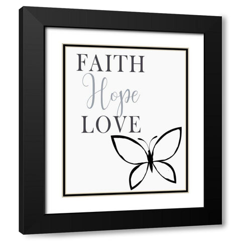 Faith Family 1 Black Modern Wood Framed Art Print with Double Matting by Allen, Kimberly