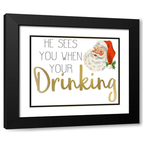 Christmas Cheer 4 Black Modern Wood Framed Art Print with Double Matting by Allen, Kimberly