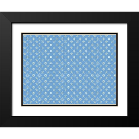 Blue Snowflakes Black Modern Wood Framed Art Print with Double Matting by Allen, Kimberly