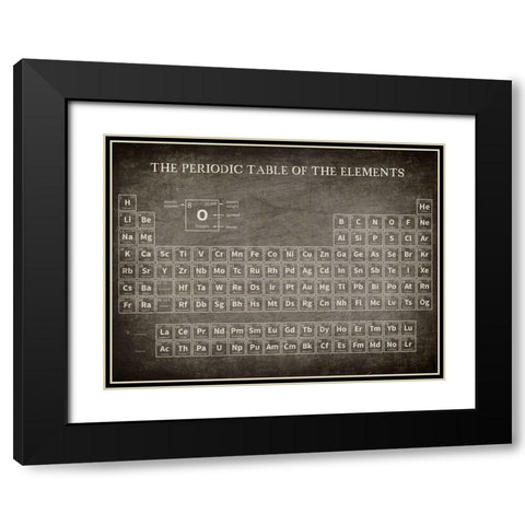 Periodic Table Black Modern Wood Framed Art Print with Double Matting by Allen, Kimberly