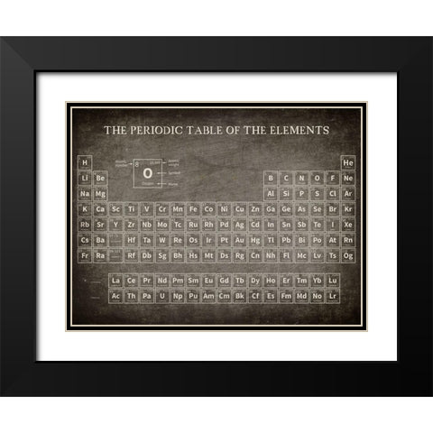 Periodic Table Black Modern Wood Framed Art Print with Double Matting by Allen, Kimberly