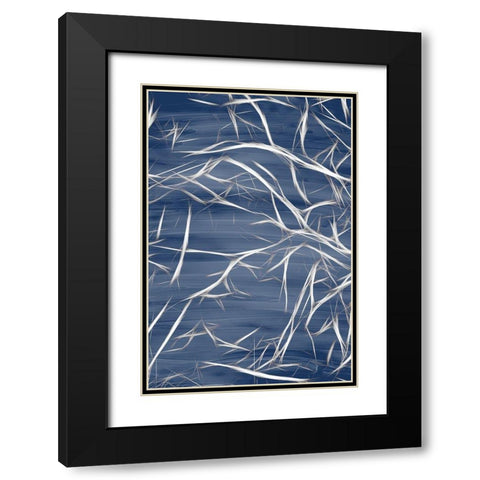 Branching Blue 1 Black Modern Wood Framed Art Print with Double Matting by Allen, Kimberly