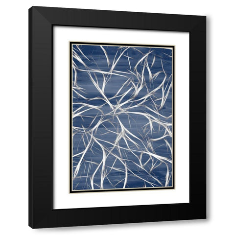 Branching Blue 2 Black Modern Wood Framed Art Print with Double Matting by Allen, Kimberly