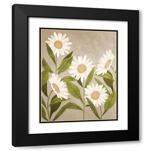 Daisies 2 Black Modern Wood Framed Art Print with Double Matting by Allen, Kimberly