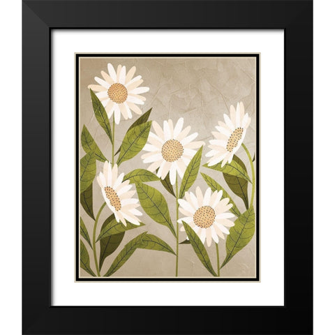 Daisies 2 Black Modern Wood Framed Art Print with Double Matting by Allen, Kimberly
