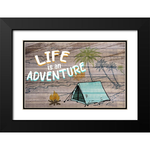 Life Camping Adventure Black Modern Wood Framed Art Print with Double Matting by Allen, Kimberly