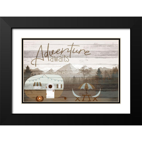 Roam Adventure Camper Black Modern Wood Framed Art Print with Double Matting by Allen, Kimberly