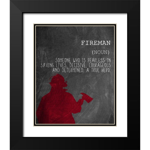 A Fireman Black Modern Wood Framed Art Print with Double Matting by Allen, Kimberly