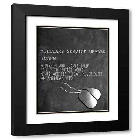 A Military Service Member Black Modern Wood Framed Art Print with Double Matting by Allen, Kimberly