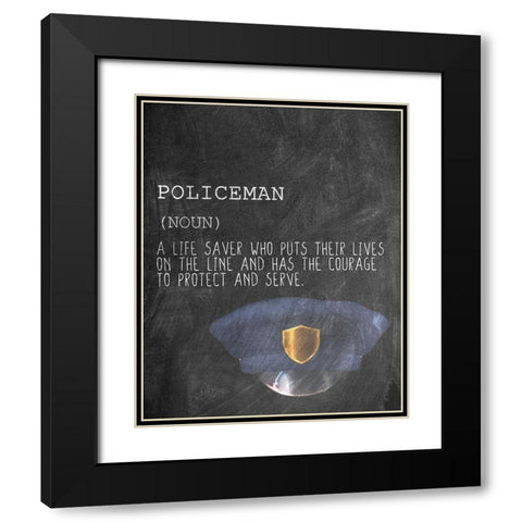 A Policeman Black Modern Wood Framed Art Print with Double Matting by Allen, Kimberly