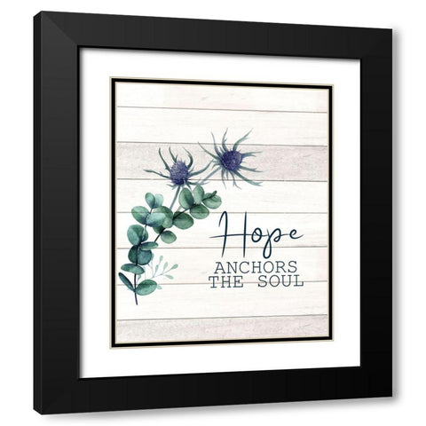 Hope Anchors Black Modern Wood Framed Art Print with Double Matting by Allen, Kimberly