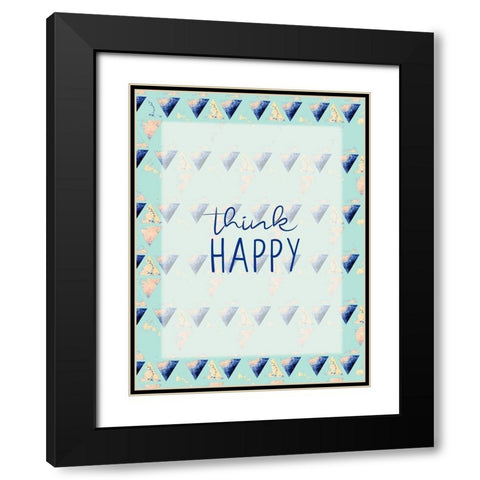 Think Happy Black Modern Wood Framed Art Print with Double Matting by Allen, Kimberly