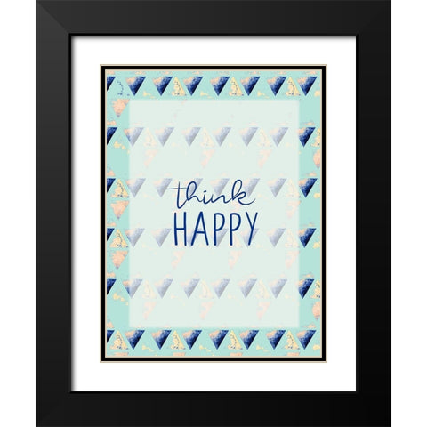 Think Happy Black Modern Wood Framed Art Print with Double Matting by Allen, Kimberly