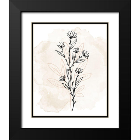 Floral Sketch 2 Black Modern Wood Framed Art Print with Double Matting by Allen, Kimberly