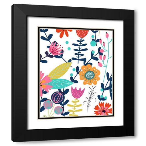 Colorful Floral 2 Black Modern Wood Framed Art Print with Double Matting by Allen, Kimberly