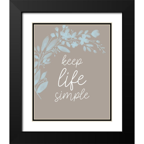 Keep Life Simple Branch V2 Black Modern Wood Framed Art Print with Double Matting by Allen, Kimberly