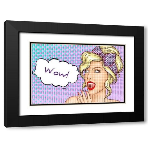 Wow 1 Black Modern Wood Framed Art Print with Double Matting by Allen, Kimberly