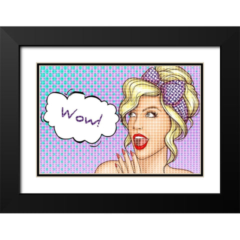 Wow 1 Black Modern Wood Framed Art Print with Double Matting by Allen, Kimberly