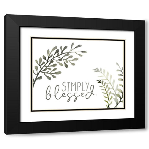 Simple Blessed Branches Black Modern Wood Framed Art Print with Double Matting by Allen, Kimberly