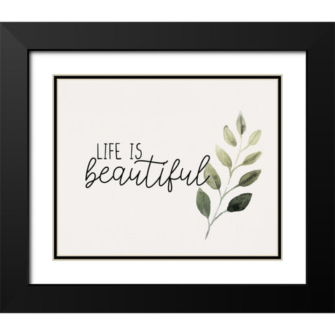 Watercolor Sage 4 Black Modern Wood Framed Art Print with Double Matting by Allen, Kimberly