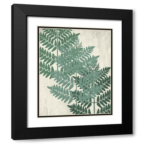 Fern 1 Greens Black Modern Wood Framed Art Print with Double Matting by Allen, Kimberly