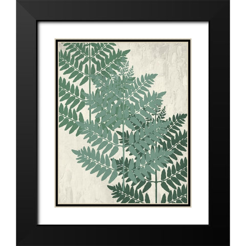 Fern 1 Greens Black Modern Wood Framed Art Print with Double Matting by Allen, Kimberly
