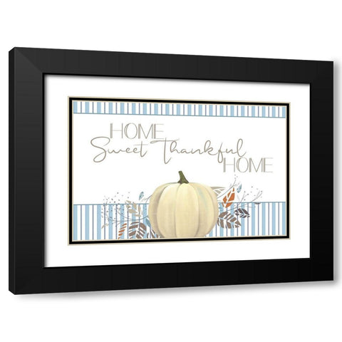 Home Sweet Thankful Home Black Modern Wood Framed Art Print with Double Matting by Allen, Kimberly