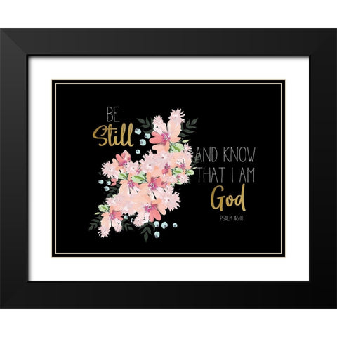 Be Still Pink Black Modern Wood Framed Art Print with Double Matting by Allen, Kimberly