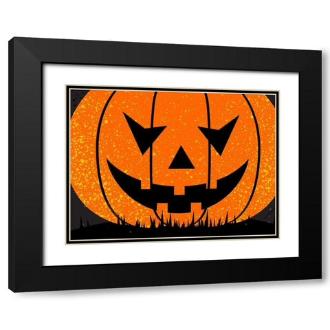 Jack O Lantern Black Modern Wood Framed Art Print with Double Matting by Allen, Kimberly