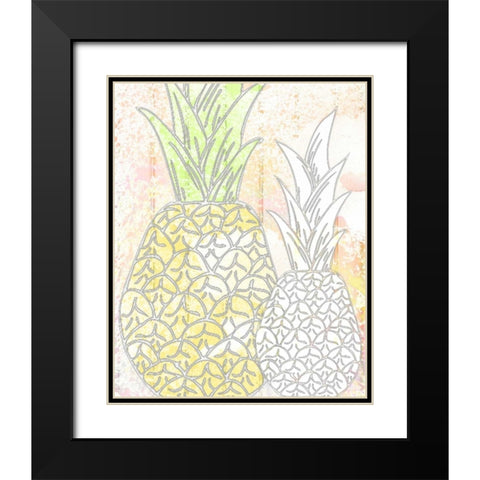 Pinneapple 1 Black Modern Wood Framed Art Print with Double Matting by Allen, Kimberly