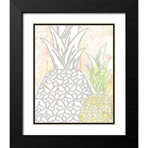Pinneapple 2 Black Modern Wood Framed Art Print with Double Matting by Allen, Kimberly