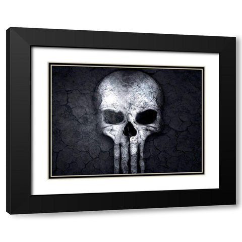 Skull Black Modern Wood Framed Art Print with Double Matting by Allen, Kimberly