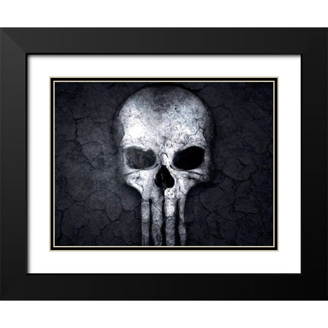 Skull Black Modern Wood Framed Art Print with Double Matting by Allen, Kimberly