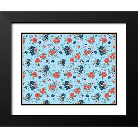 Floral Fun 2 Black Modern Wood Framed Art Print with Double Matting by Allen, Kimberly