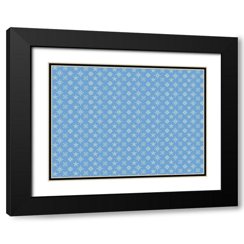 Blue Snowflakes Black Modern Wood Framed Art Print with Double Matting by Allen, Kimberly