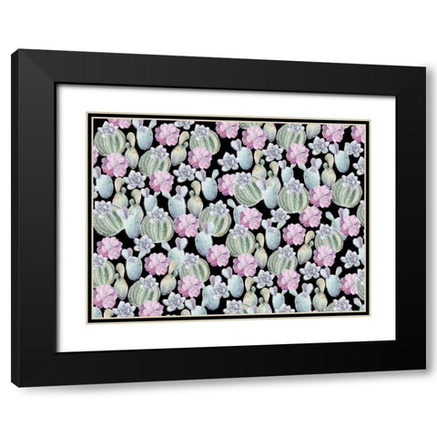 Succulent Love Black Modern Wood Framed Art Print with Double Matting by Allen, Kimberly