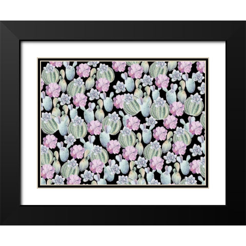 Succulent Love Black Modern Wood Framed Art Print with Double Matting by Allen, Kimberly