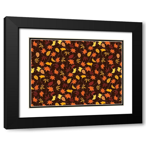Falling leaves Black Modern Wood Framed Art Print with Double Matting by Allen, Kimberly